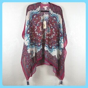 Farmers Market by Oneworld Women's Kimono Indie‎ Boho Scarf Paisley Tassel